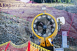 snow generator on a snow slope at the resort.