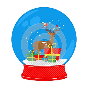 Snow globe deer