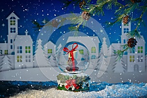 Snow Globe Gift With Chocolate Pralines For Christmas
