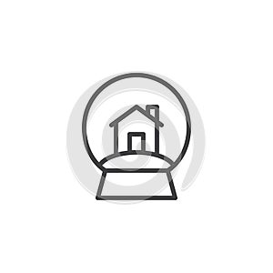 Snow globe with a house outline icon