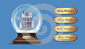Snow globe with a house under the snow