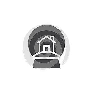 Snow globe with a house vector icon