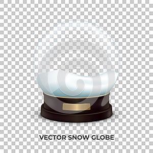 Snow globe. Realistic snow globe with snow. Decoration for Christmas and New Year