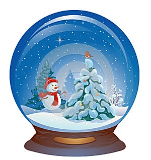 Snow globe with a snowman