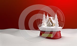 Snow globe symbol of Christmas 3D render