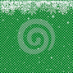 Snow on green transparent background