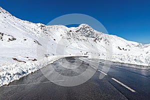 Snow on the Grossglockner High Alpine Road, Austria