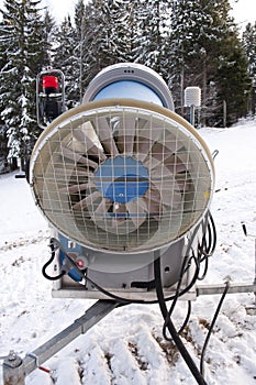 Snow gun close up