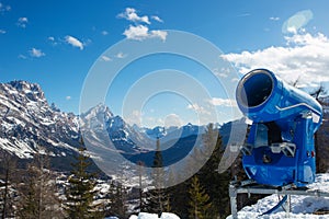 Snow Gun at Italy mountains