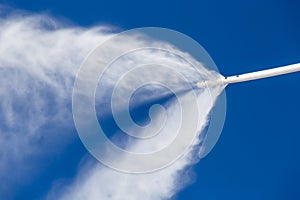 Snow gun in the mountains
