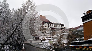 Snow in Gyantse monastery