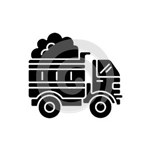 Snow hauling black glyph icon