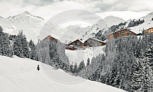 Snow Hike in Between Mountains and Alpine Trees