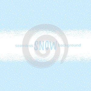 Snow horizontal seamless banner, snowbound stripe, ribbon