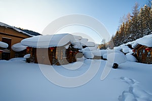 The snow house in the China`s snow town