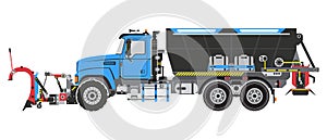 Snow and Ice Control Truck vector illustration
