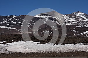 Snow and ice on high Altiplano plateau, Eduardo Avaroa Andean Fauna National Reserve, Bolivia