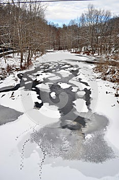 Snow and Ice on the Patapsco River in Maryland