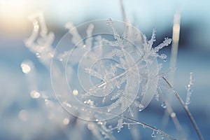 Snow ice snowflake nature blue frosted christmas white winter macro