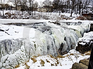 Snow, Ice and Water at Paterson Falls, New Jersey