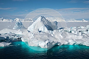 La nieve a glaciar bahía Antártida 