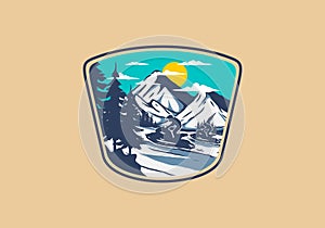 Snow jet ski illustration graphic