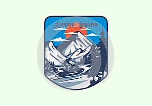 Snow jet ski illustration graphic