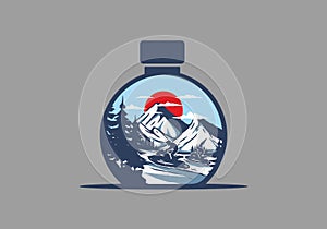 Snow jet ski illustration graphic