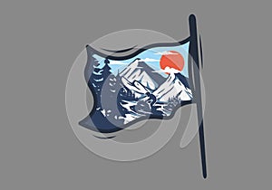 Snow jet ski illustration graphic