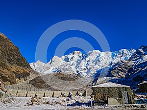 Snow white at Kedarnath temple, Himalayas mountain photo