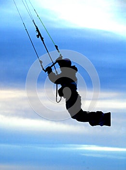 Snow kiting jump.