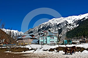 Snow laden peaks at Kashmir photo