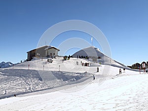 Snow landscape in Austria near Ifen, Kleinwalsertal