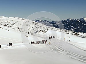 Snow landscape in Austria near Ifen, Kleinwalsertal