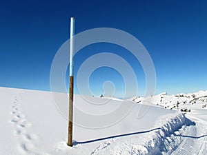 Snow landscape in Austria near Ifen, Kleinwalsertal