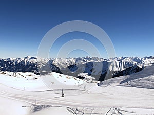Snow landscape in Austria near Ifen, Kleinwalsertal photo