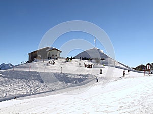 Snow landscape in Austria near Ifen, Kleinwalsertal photo