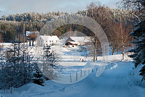 Winter landscape on the west coast in Sweden photo