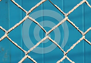 Snow lattice on blue background