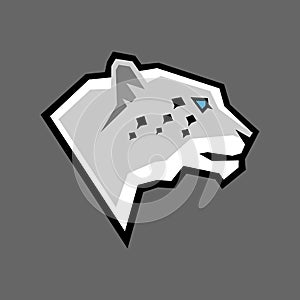 Snow leopard symbol on gray backdrop