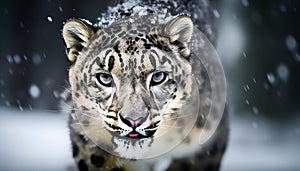 Snow Leopard in the winter