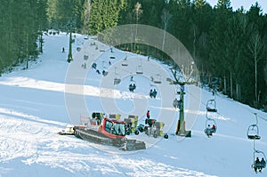 Snow machines at the slope