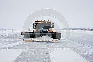 Snow machines on the runway