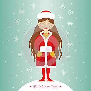 Snow maiden. Greeting card