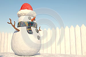 Snow man cartoon cool view