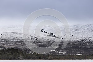 Snow on the Meal a` Bhuachaille in the Cairngorms National Park