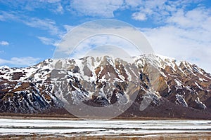 Snow melting on mountains