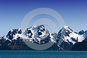 Snow melting on mountains