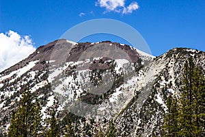 Snow Melting Off Sierra Nevada Mountain In Spring