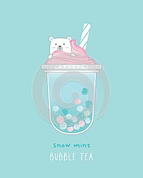 Snow mint Bubble Tea